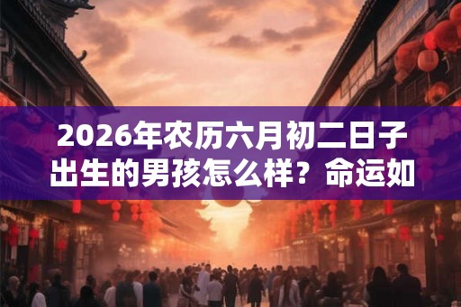 2026年农历六月初二日子出生的男孩怎么样？命运如何