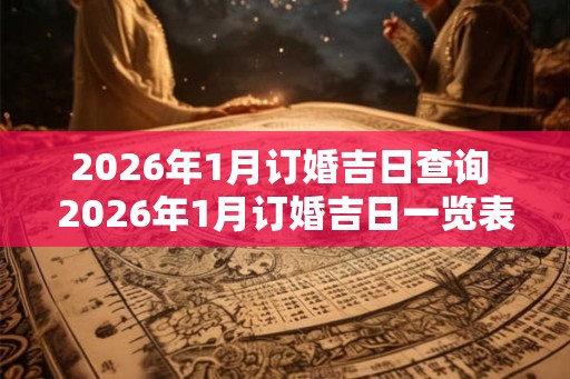 2026年1月订婚吉日查询 2026年1月订婚吉日一览表