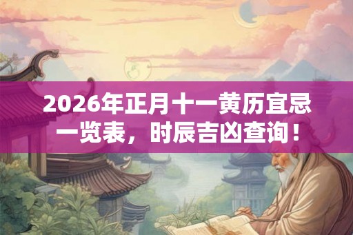 2026年正月十一黄历宜忌一览表，时辰吉凶查询！