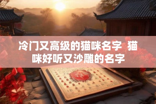 冷门又高级的猫咪名字 猫咪好听又沙雕的名字 冷门又高级的猫咪名字 猫咪好听又沙雕的名字