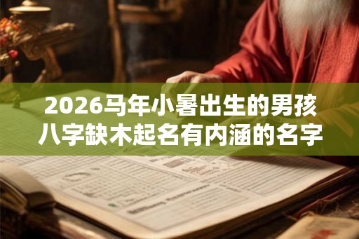 2026马年小暑出生的男孩八字缺木起名有内涵的名字