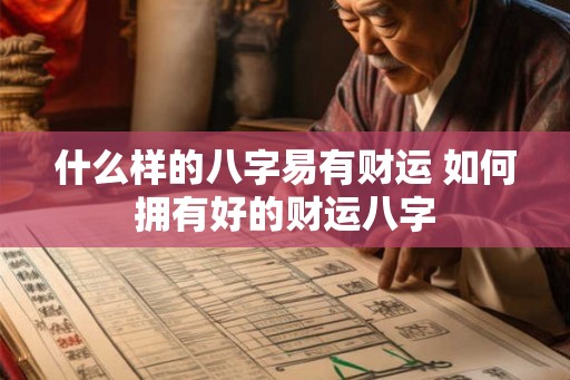 什么样的八字易有财运 如何拥有好的财运八字 什么样的八字易有财运 如何拥有好的财运八字