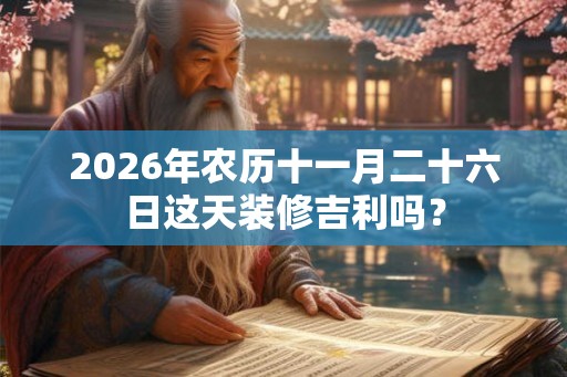 2026年农历十一月二十六日这天装修吉利吗？