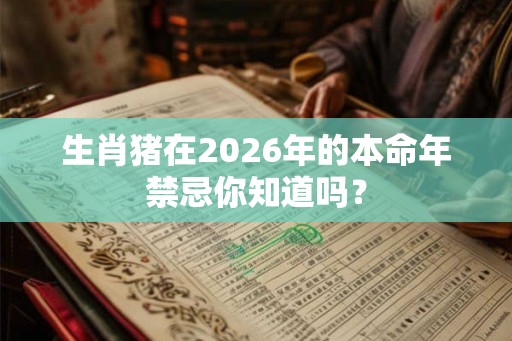 生肖猪在2026年的本命年禁忌你知道吗？
