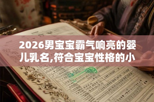 2026男宝宝霸气响亮的婴儿乳名,符合宝宝性格的小名