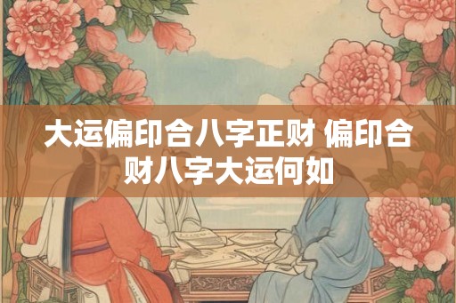大运偏印合八字正财 偏印合财八字大运何如 大运偏印合八字正财 偏印合财八字大运何如