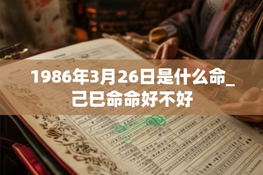 1986年3月26日是什么命_己巳命命好不好