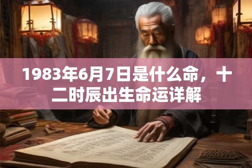 1983年6月7日是什么命，十二时辰出生命运详解