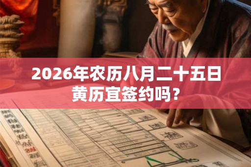 2026年农历八月二十五日黄历宜签约吗？