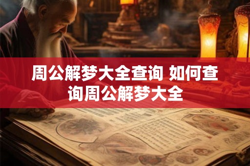 周公解梦大全查询 如何查询周公解梦大全