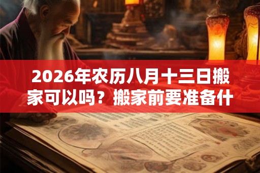 2026年农历八月十三日搬家可以吗？搬家前要准备什么？