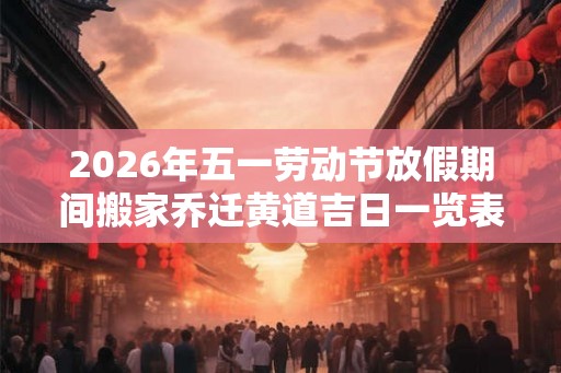 2026年五一劳动节放假期间搬家乔迁黄道吉日一览表 2026年五一劳动节放假期间搬家乔迁黄道吉日一览表