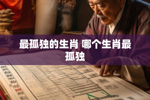 最孤独的生肖 哪个生肖最孤独