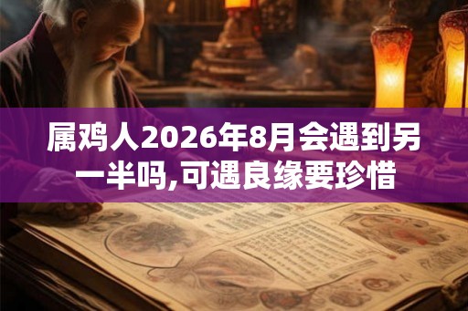 属鸡人2026年8月会遇到另一半吗,可遇良缘要珍惜