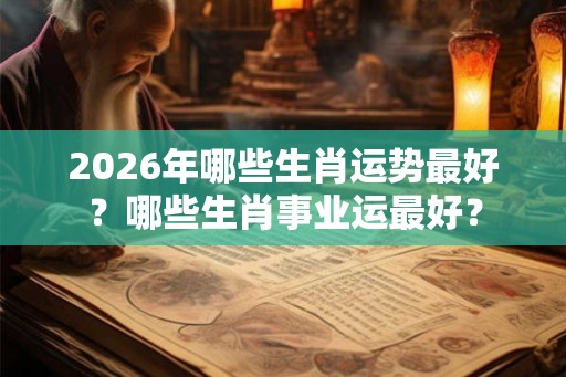 2026年哪些生肖运势最好？哪些生肖事业运最好？