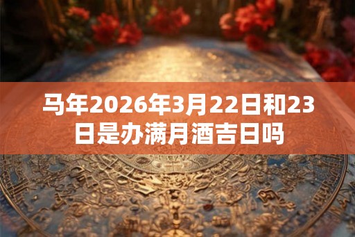 马年2026年3月22日和23日是办满月酒吉日吗