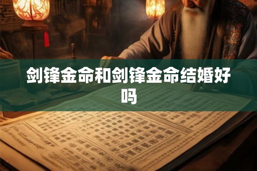 剑锋金命和剑锋金命结婚好吗