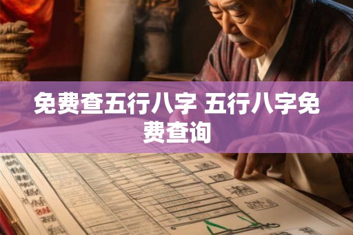 免费查五行八字 五行八字免费查询
