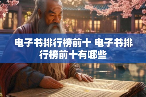 电子书排行榜前十 电子书排行榜前十有哪些