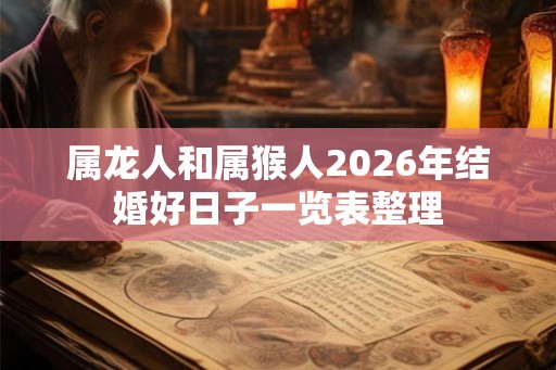 属龙人和属猴人2026年结婚好日子一览表整理