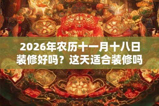 2026年农历十一月十八日装修好吗？这天适合装修吗？