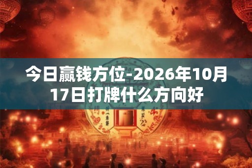 今日赢钱方位-2026年10月17日打牌什么方向好
