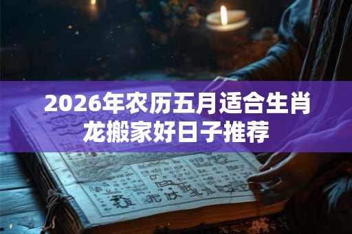 2026年农历五月适合生肖龙搬家好日子推荐