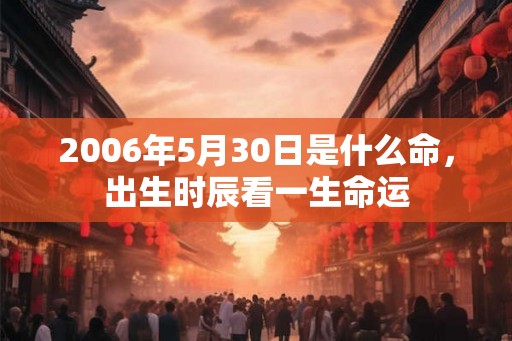 2006年5月30日是什么命，出生时辰看一生命运