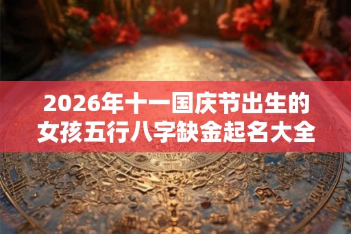 2026年十一国庆节出生的女孩五行八字缺金起名大全