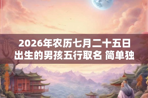 2026年农历七月二十五日出生的男孩五行取名 简单独特的男宝宝名字