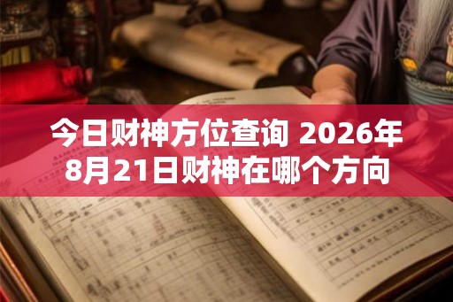 今日财神方位查询 2026年8月21日财神在哪个方向 今日财神方位查询 2026年8月21日财神在哪个方向