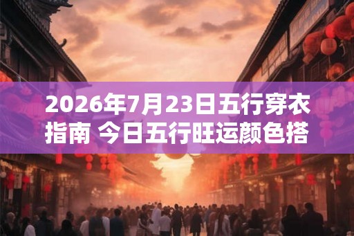 2026年7月23日五行穿衣指南 今日五行旺运颜色搭配
