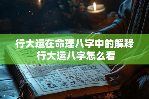 行大运在命理八字中的解释 行大运八字怎么看