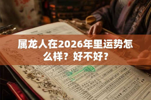 属龙人在2026年里运势怎么样？好不好？