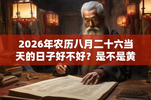 2026年农历八月二十六当天的日子好不好？是不是黄道吉日？