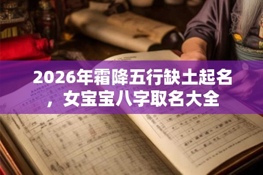 2026年霜降五行缺土起名，女宝宝八字取名大全