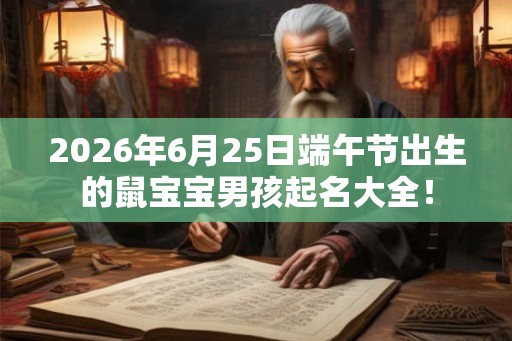 2026年6月25日端午节出生的鼠宝宝男孩起名大全！