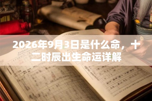 2026年9月3日是什么命，十二时辰出生命运详解