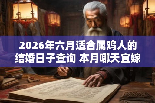 2026年六月适合属鸡人的结婚日子查询 本月哪天宜嫁娶