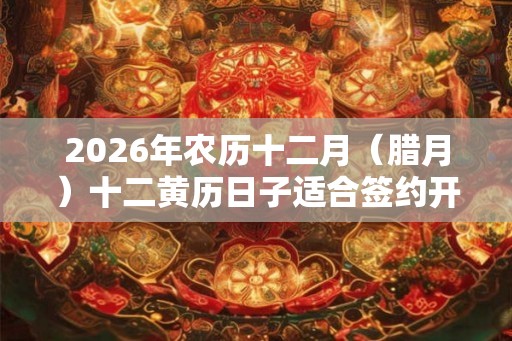 2026年农历十二月（腊月）十二黄历日子适合签约开业吗？