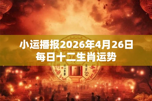 小运播报2026年4月26日每日十二生肖运势