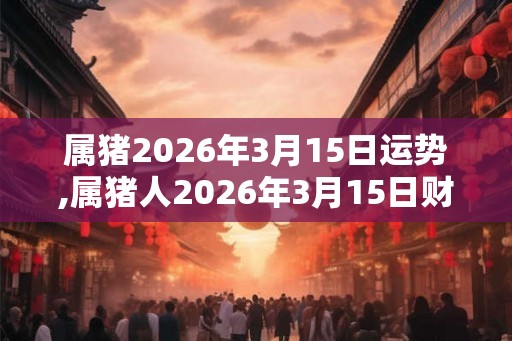属猪2026年3月15日运势,属猪人2026年3月15日财运,生肖猪2026年3月15日运势 属猪2026年3月15日运势,属猪人2026年3月15日财运,生肖猪2026年3月15日运势