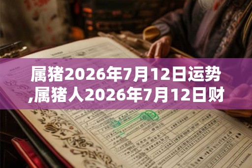 属猪2026年7月12日运势,属猪人2026年7月12日财运,生肖猪2026年7月12日运势