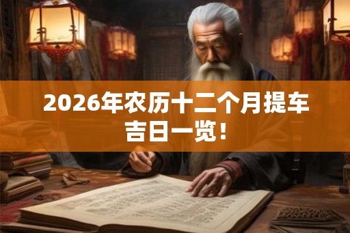 2026年农历十二个月提车吉日一览！