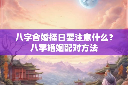 八字合婚择日要注意什么?八字婚姻配对方法 八字合婚择日要注意什么?八字婚姻配对方法