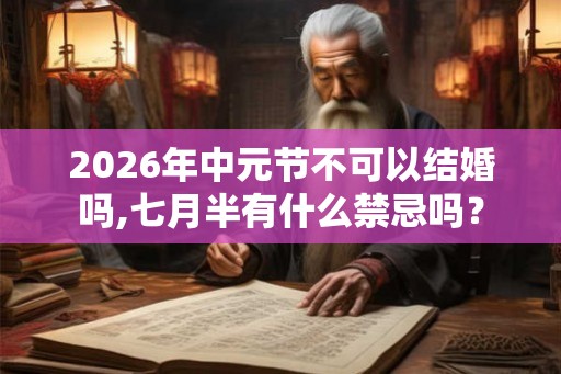 2026年中元节不可以结婚吗,七月半有什么禁忌吗? 2026年中元节不可以结婚吗,七月半有什么禁忌吗?