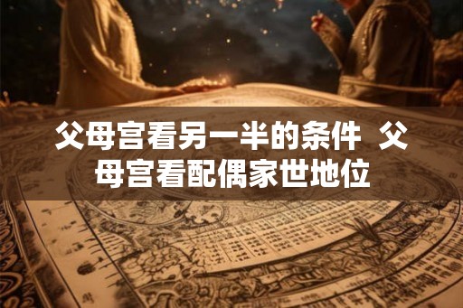 父母宫看另一半的条件  父母宫看配偶家世地位