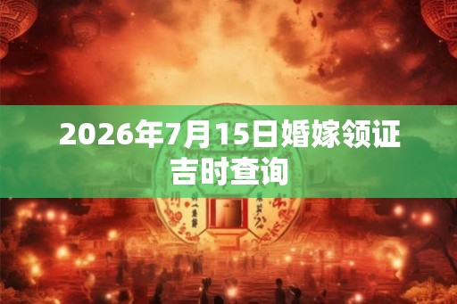 2026年7月15日婚嫁领证吉时查询