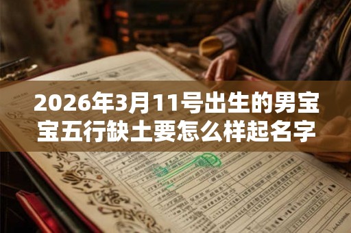 2026年3月11号出生的男宝宝五行缺土要怎么样起名字