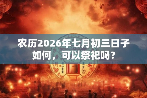 农历2026年七月初三日子如何，可以祭祀吗？
